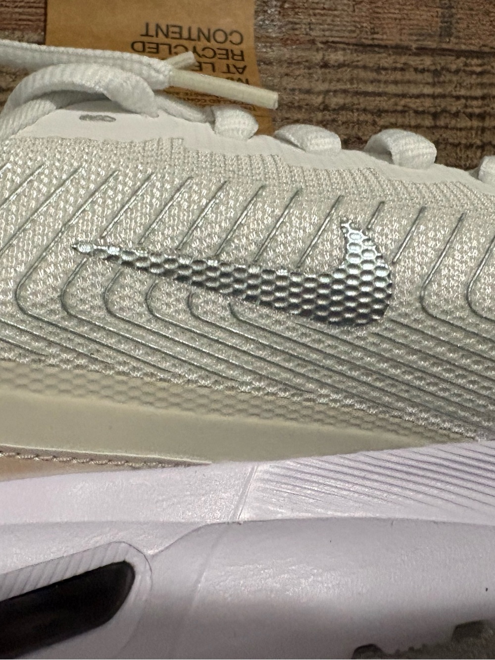 Nike Women’s White and Silver Air-Inspired Athletic Sneakers - Picture 6 of 6